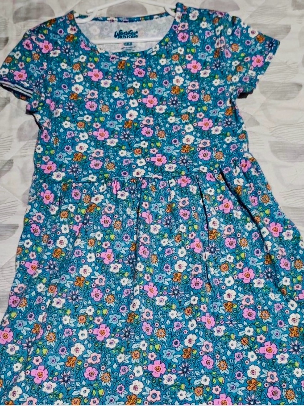 Wonder Nation Girls' new without tags Floral Short-Sleeve Dress